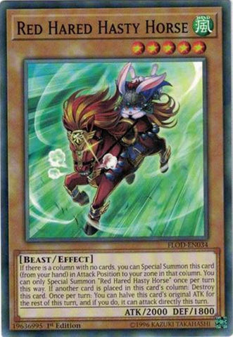 Red Hared Hasty Horse (FLOD-EN034) (Flames of Destruction) YuGiOh