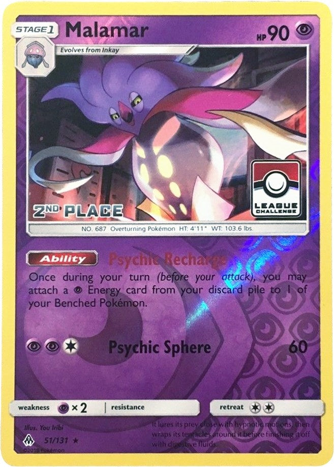 Image for Malamar - 51/131 (League Challenge) [2nd Place] (051/131) (League & Championship Cards) (PR) - Pokemon