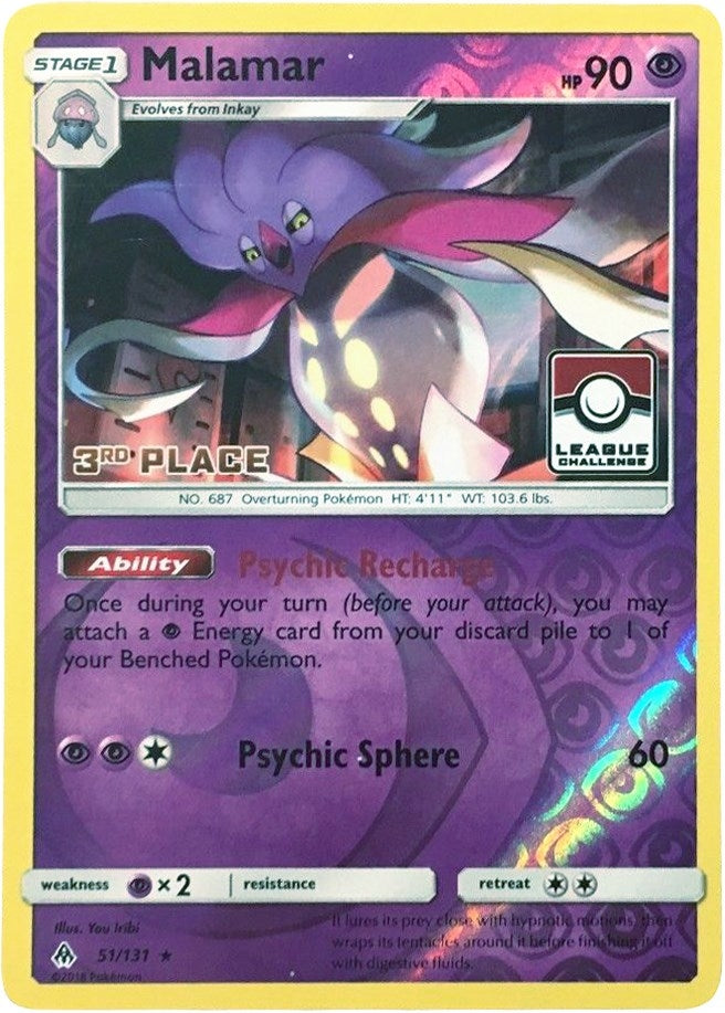 Image for Malamar - 51/131 (League Challenge) [3rd Place] (051/113) (League & Championship Cards) (PR) - Pokemon