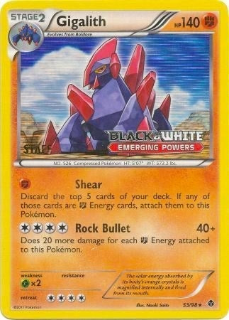 Image for Gigalith 53/98 (Prerelease) [Staff] (53/98) - Pokemon