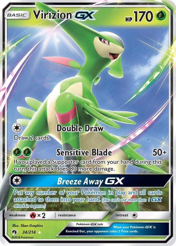 Image for Virizion GX (34/214) (SM - Lost Thunder) (SM8) - Pokemon