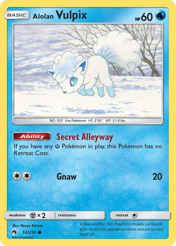 Image for Alolan Vulpix (53/214) (SM - Lost Thunder) (SM8) - Pokemon