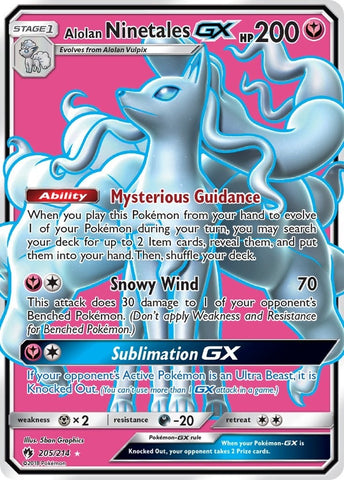 Image for Alolan Ninetales GX (Full Art) (205/214) (SM - Lost Thunder) (SM8) - Pokemon