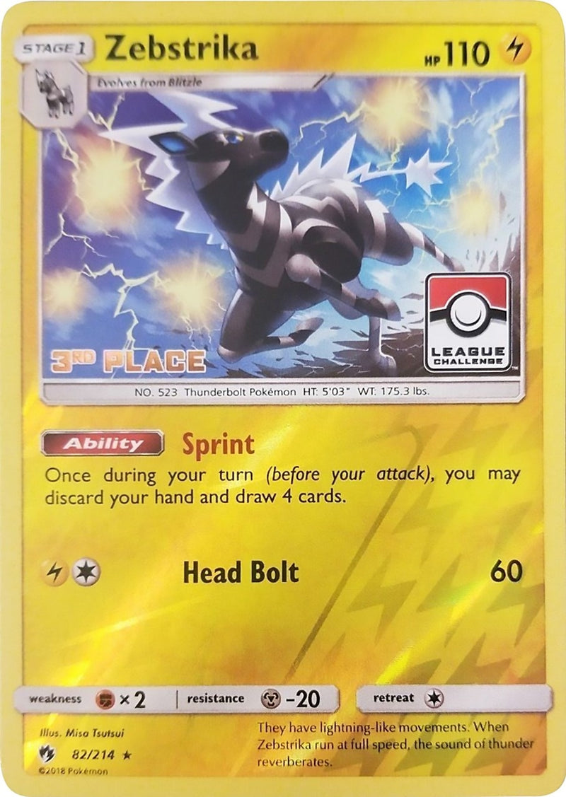 Image for Zebstrika - 82/214 (League Challenge) [3rd Place] (082/114) (League & Championship Cards) (PR) - Pokemon
