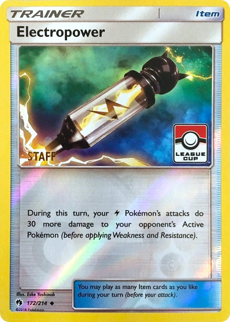 Image for Electropower - 172/214 (League Cup) [Staff] (172/214) (League & Championship Cards) (PR) - Pokemon
