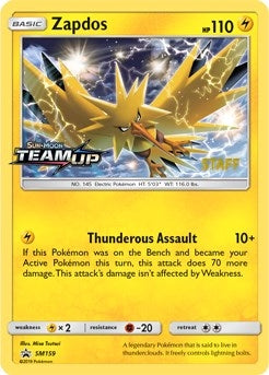 Image for Zapdos - SM159 (Prerelease) [Staff] (SM159) (SM Promos) (SMP) - Pokemon