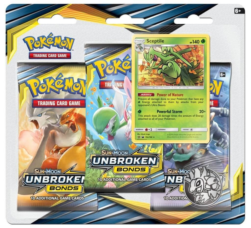 Image for Unbroken Bonds 3 Pack Blister [Sceptile] - Pokemon