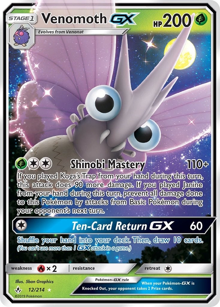 Venomoth GX (12/214) (SM - Unbroken Bonds) (SM10) Pokemon