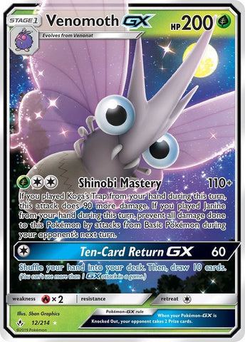 Venomoth GX (12/214) (SM - Unbroken Bonds) (SM10) Pokemon
