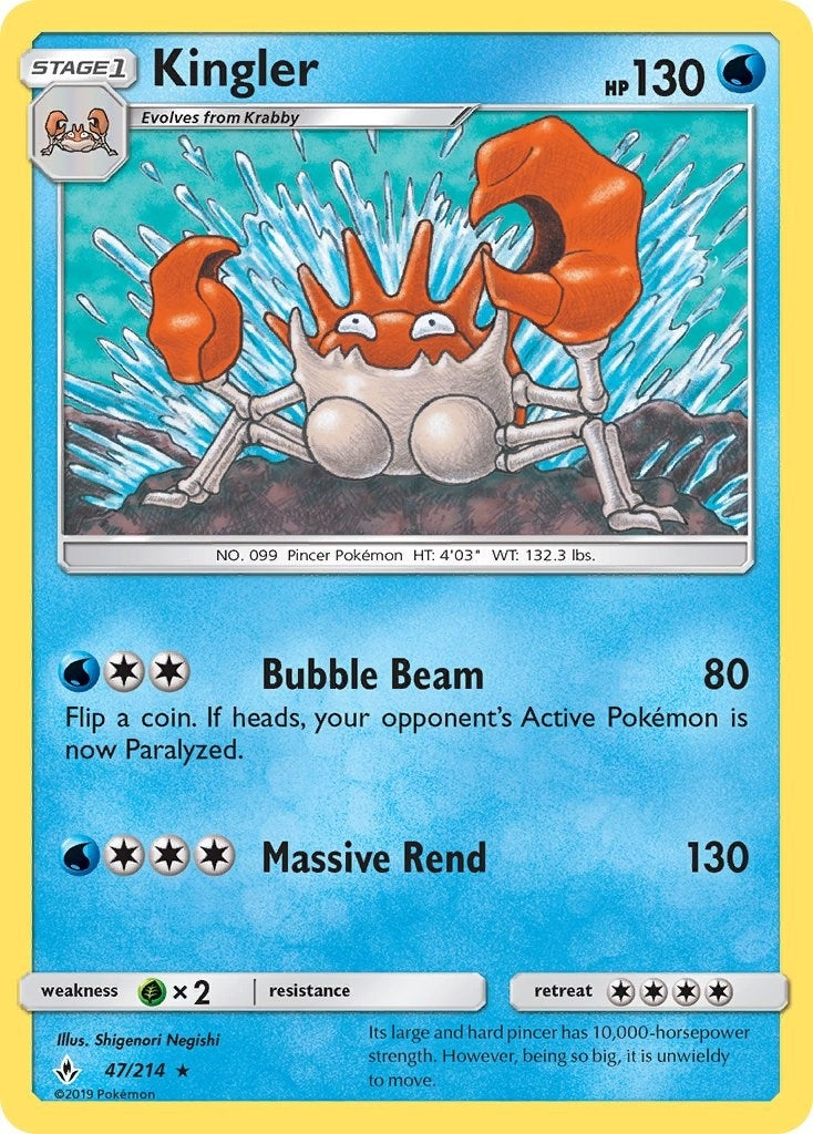 Image for Kingler (47/214) (SM - Unbroken Bonds) (SM10) - Pokemon