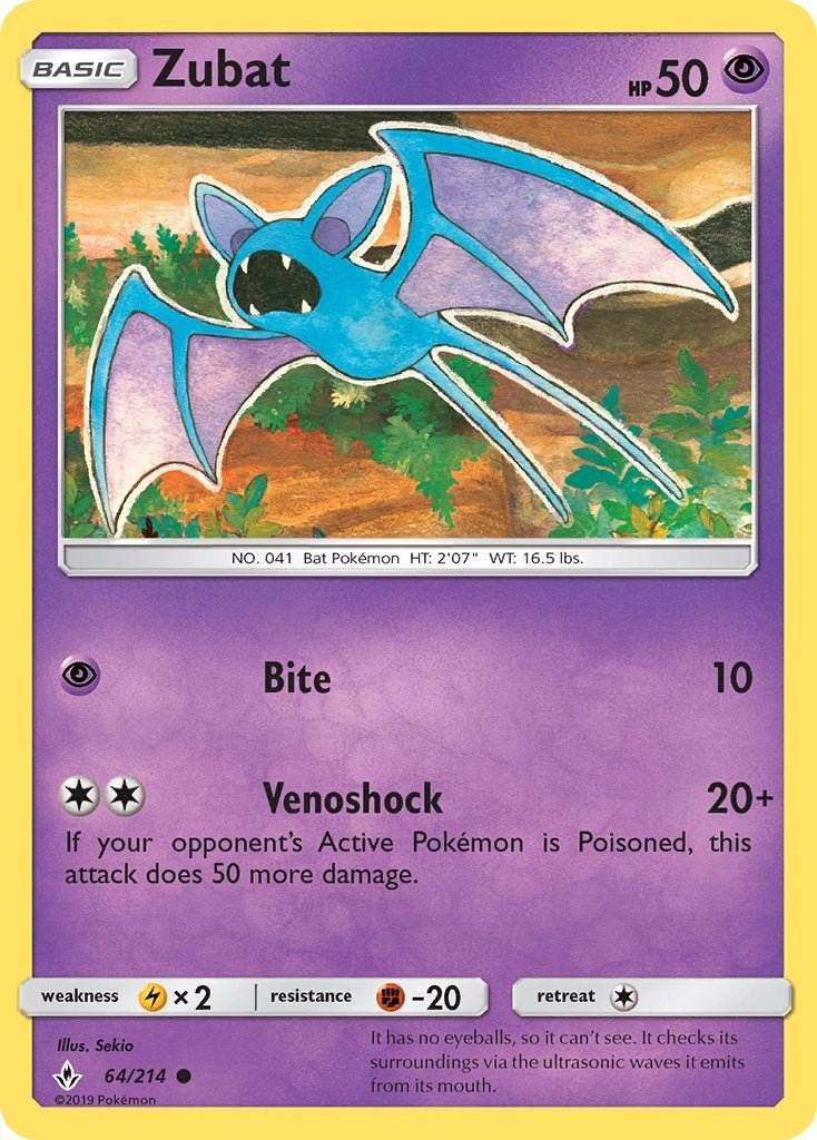 Image for Zubat (64/214) (SM - Unbroken Bonds) (SM10) - Pokemon