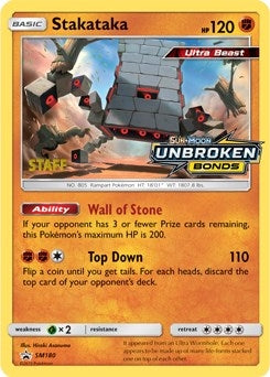 Image for Stakataka - SM180 (Prerelease) [Staff] (SM180) (SM Promos) (SMP) - Pokemon