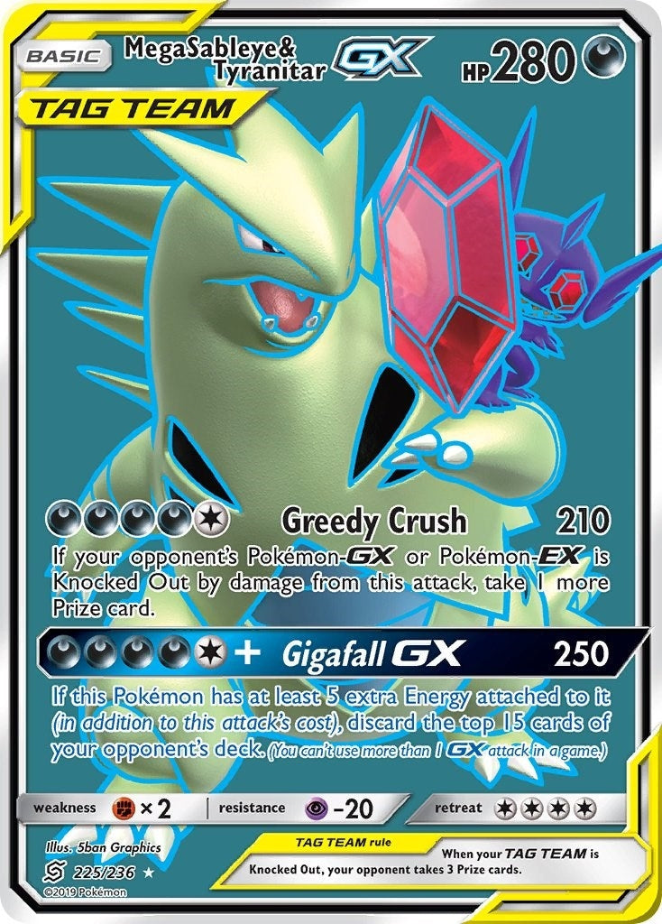 Mega Sableye & Tyranitar GX (Full Art) (225/236) (SM - Unified Minds) Pokemon