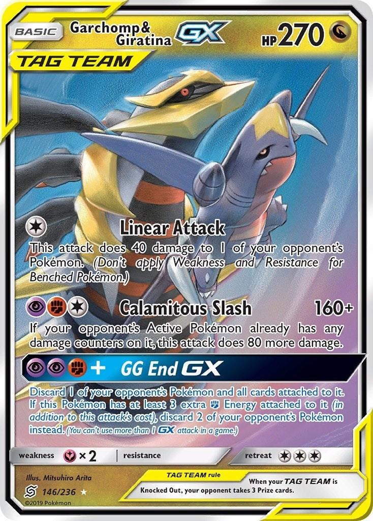 Image for Garchomp & Giratina GX (146/236) (SM - Unified Minds) (SM11) - Pokemon
