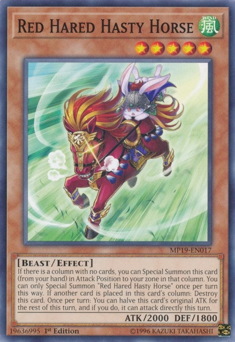 Red Hared Hasty Horse (MP19-EN017) (2019 Gold Sarcophagus Tin Mega Pack) YuGiOh