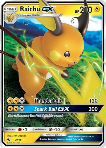Raichu GX (20/68) (Hidden Fates) Pokemon