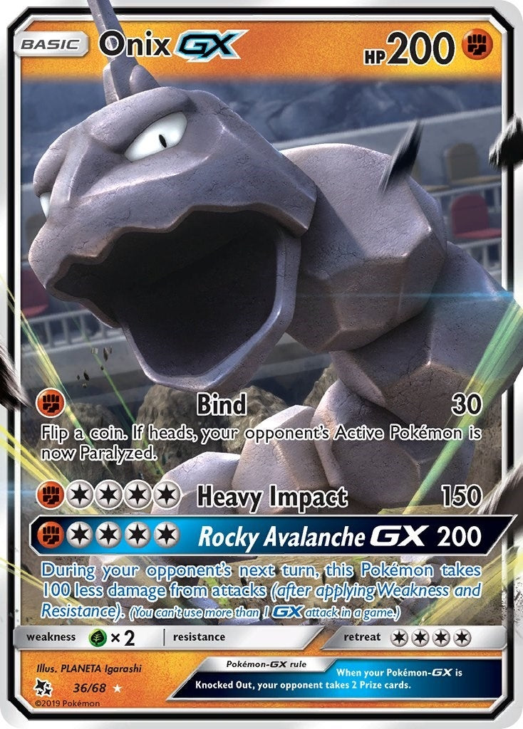 Onix GX (36/68) (Hidden Fates) Pokemon
