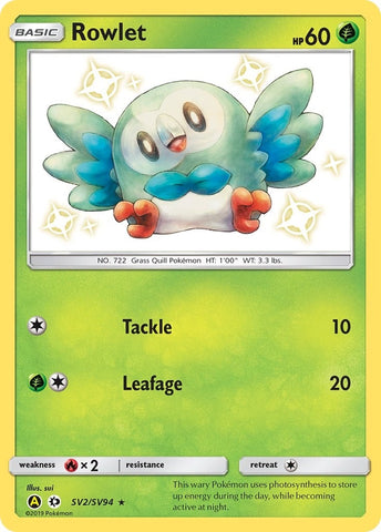 Image for Rowlet (SV2/SV94) (Hidden Fates: Shiny Vault) - Pokemon