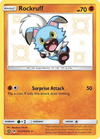 Rockruff (SV23/SV94) (Hidden Fates: Shiny Vault) (HIF:SV) Pokemon