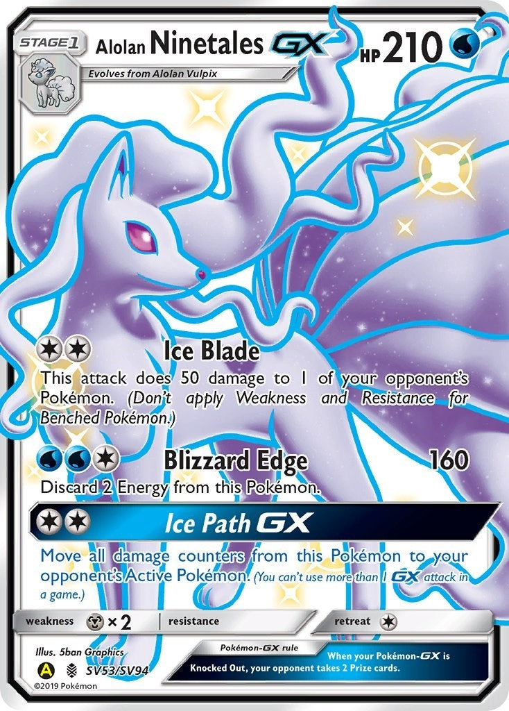 Alolan Ninetales GX (SV53/SV94) (Hidden Fates: Shiny Vault) Pokemon