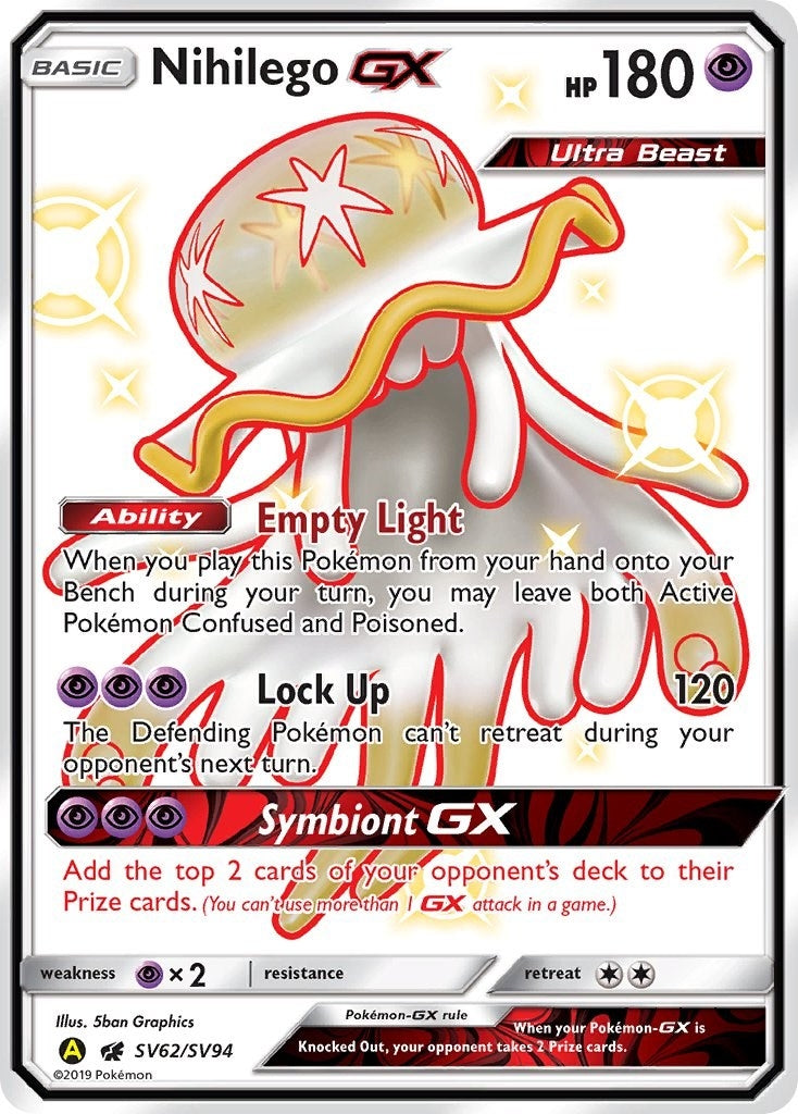 Image for Nihilego GX (SV62/SV94) (Hidden Fates: Shiny Vault) (HIF:SV) - Pokemon