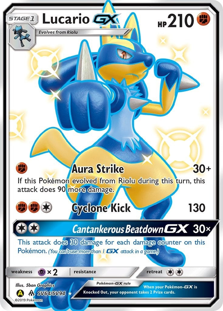 Image for Lucario GX (SV64/SV94) (Hidden Fates: Shiny Vault) (HIF:SV) - Pokemon