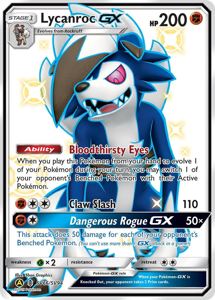 Image for Lycanroc GX (SV66) (SV66/SV94) (Hidden Fates: Shiny Vault) (HIF:SV) - Pokemon
