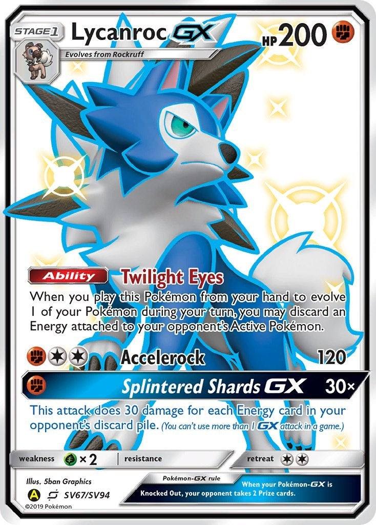 Image for Lycanroc GX (SV67) (SV67/SV94) (Hidden Fates: Shiny Vault) (HIF:SV) - Pokemon