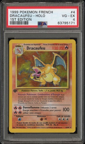 DRACAUFEU-HOLO 1ST EDITION 1999 POKEMON FRENCH PSA VG-EX 4 POKEMON Single