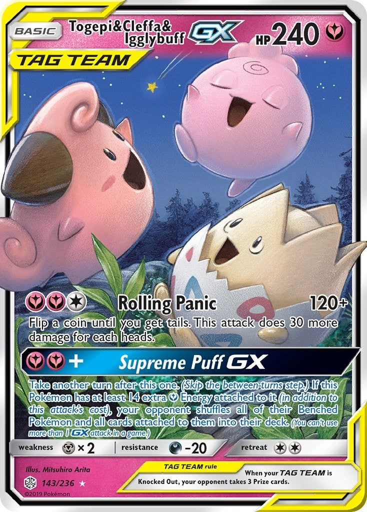 Image for Togepi & Cleffa & Igglybuff GX (143/236) (SM - Cosmic Eclipse) (SM12) - Pokemon