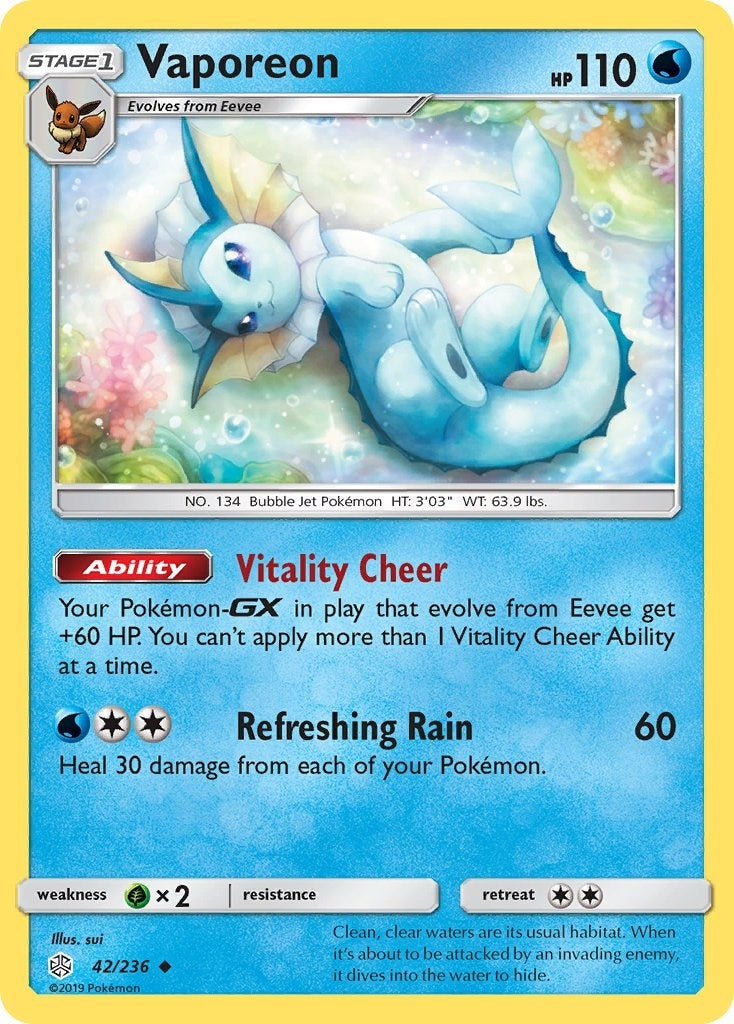 Image for Vaporeon (42/236) (SM - Cosmic Eclipse) (SM12) - Pokemon