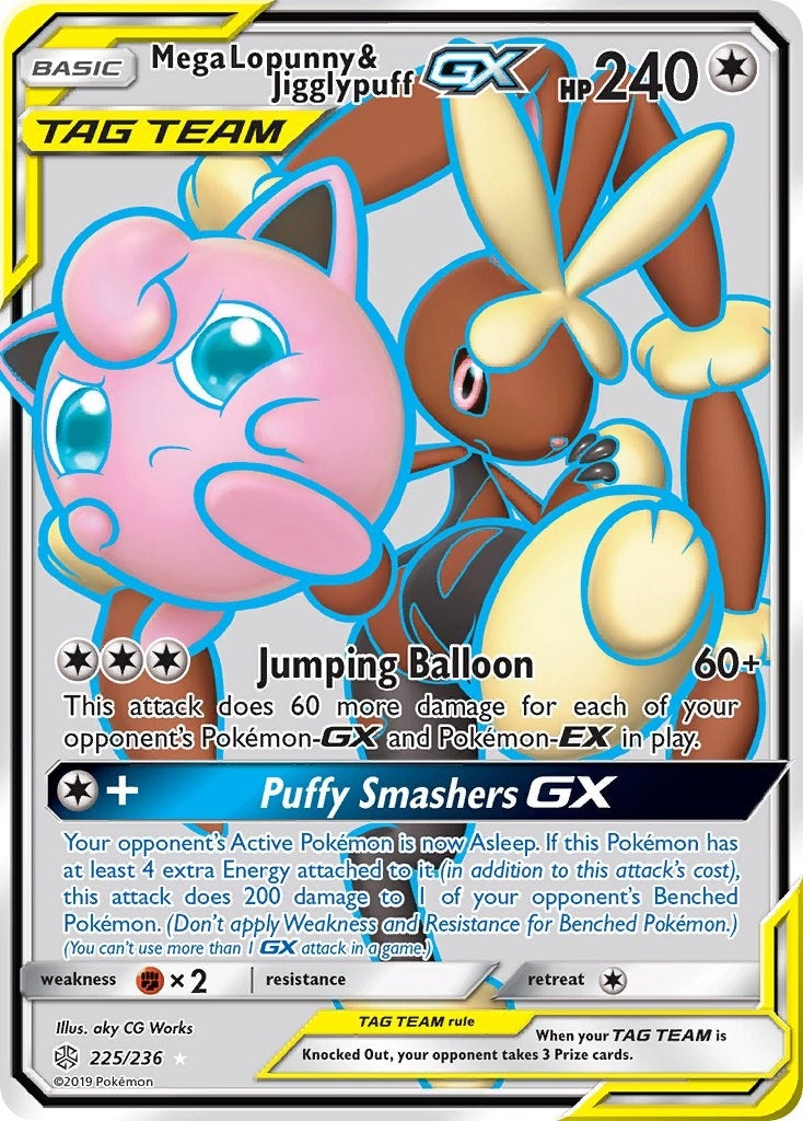 Image for Mega Lopunny & Jigglypuff GX (Full Art) (225/236) (SM - Cosmic Eclipse) (SM12) - Pokemon