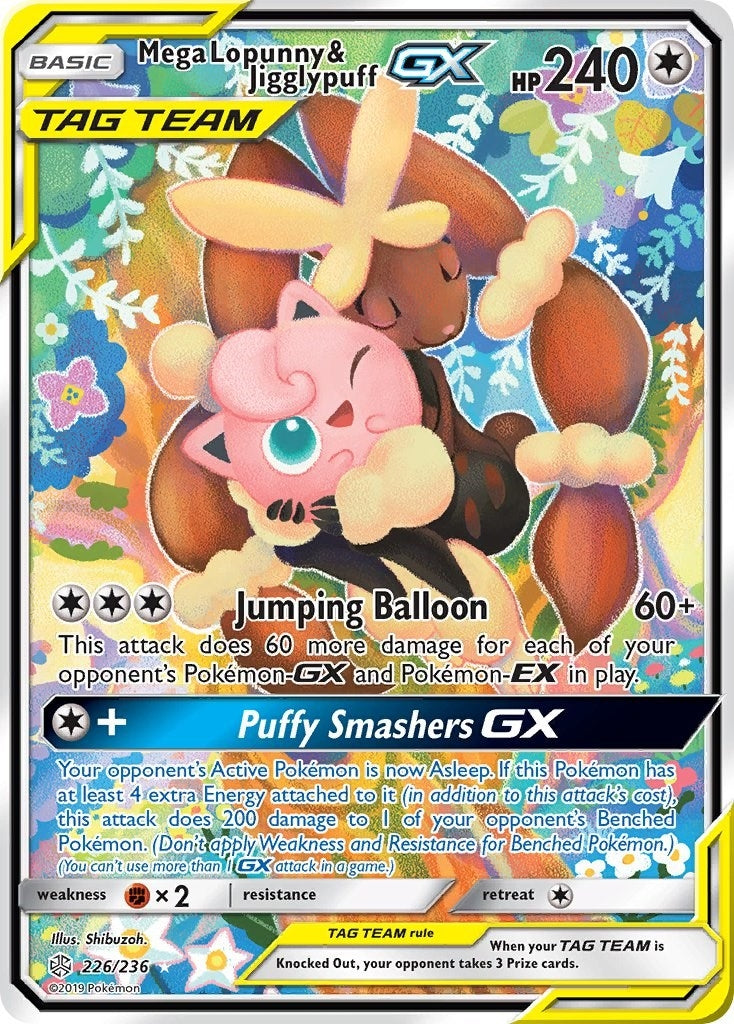 Image for Mega Lopunny & Jigglypuff GX (Alternate Full Art) (226/236) (SM - Cosmic Eclipse) (SM12) - Pokemon