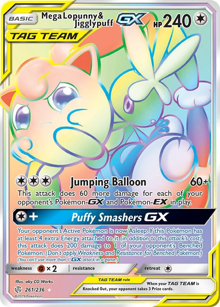 Image for Mega Lopunny & Jigglypuff GX (Secret) (261/236) (SM - Cosmic Eclipse) (SM12) - Pokemon