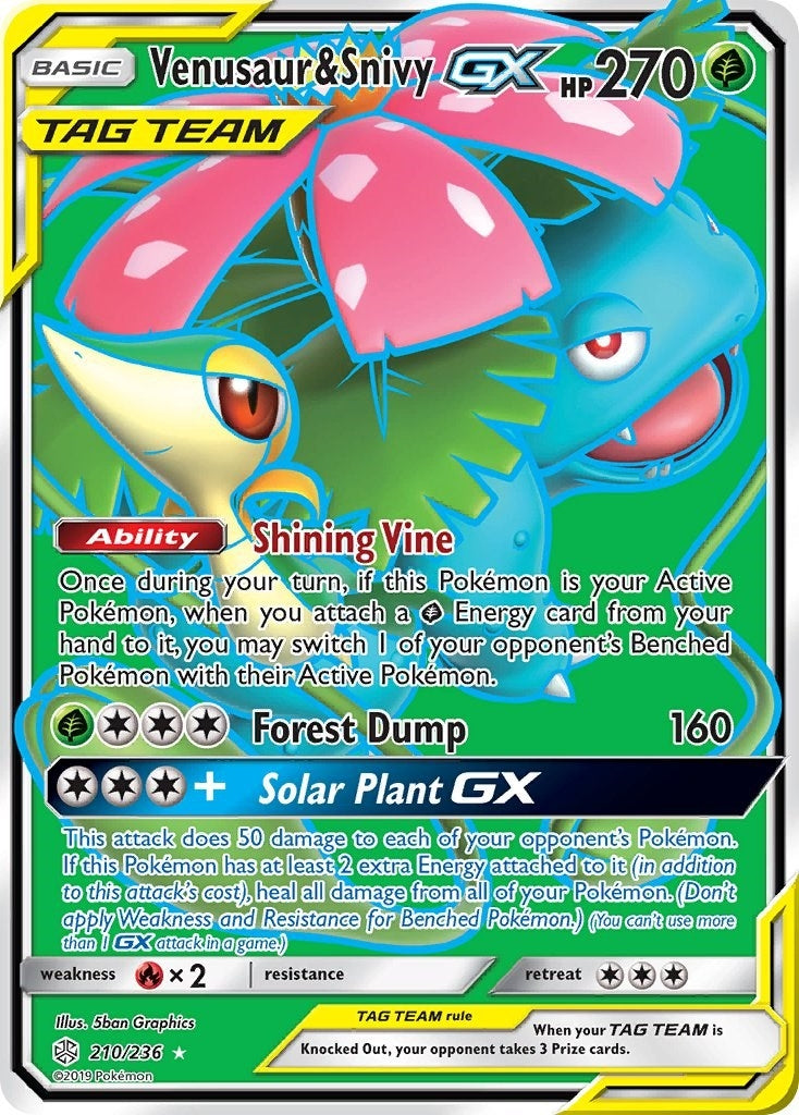 Image for Venusaur & Snivy GX (Full Art) (210/236) (SM - Cosmic Eclipse) (SM12) - Pokemon