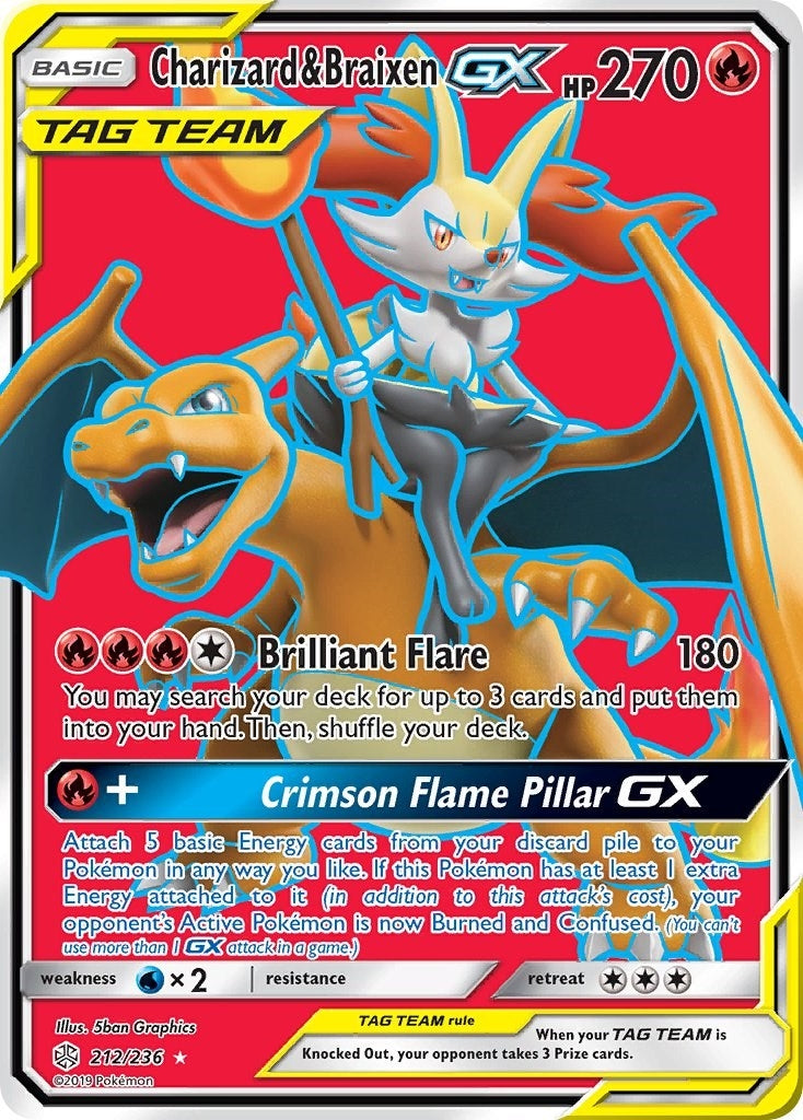 Image for Charizard & Braixen GX (Full Art) (212/236) (SM - Cosmic Eclipse) (SM12) - Pokemon