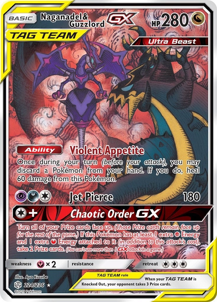 Image for Naganadel & Guzzlord GX (Alternate Full Art) (224/236) (SM - Cosmic Eclipse) (SM12) - Pokemon