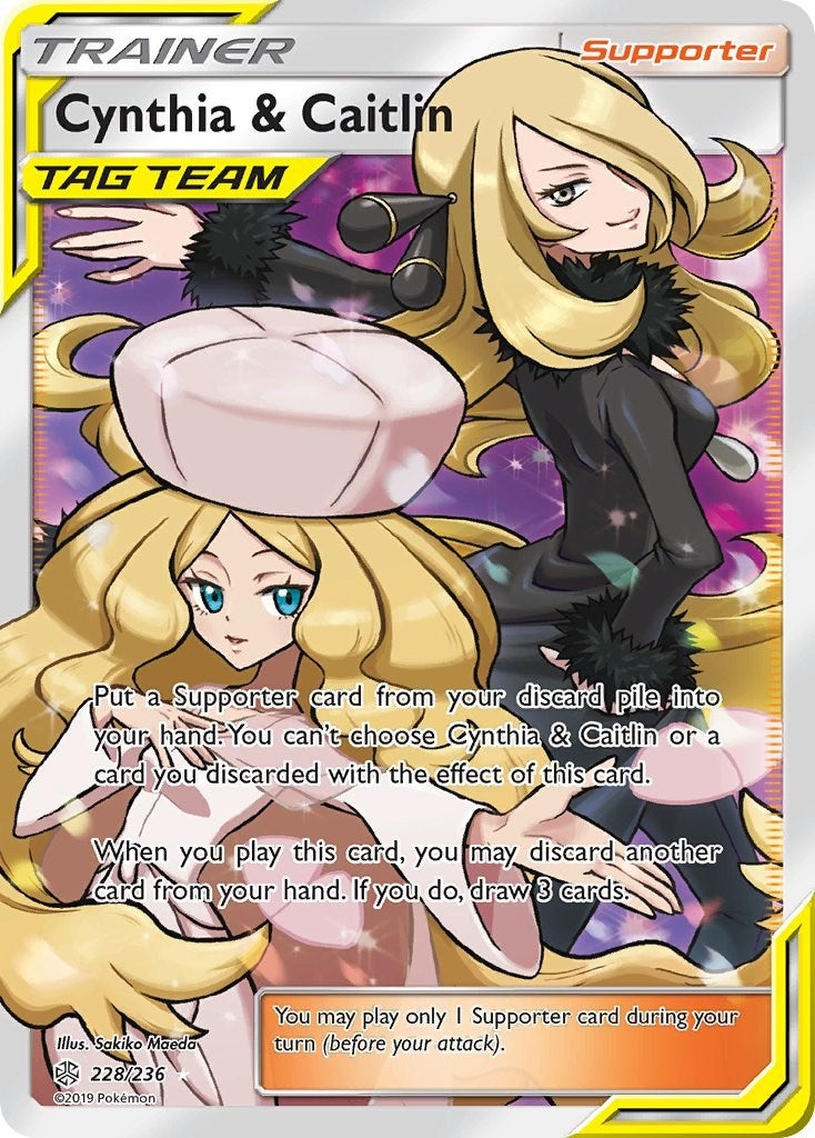 Cynthia & Caitlin (Full Art) (228/236) (SM - Cosmic Eclipse) Pokemon