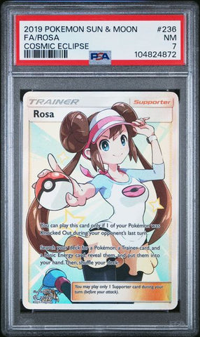 FA/ROSA COSMIC ECLIPSE 2019 POKEMON SUN & MOON COSMIC ECLIPSE PSA NM 7 POKEMON Single