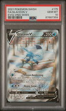FA/GLACEON V EVOLVING SKIES 2021 POKEMON SWORD & SHIELD EVOLVING SKIES PSA GEM MT 10 POKEMON Single