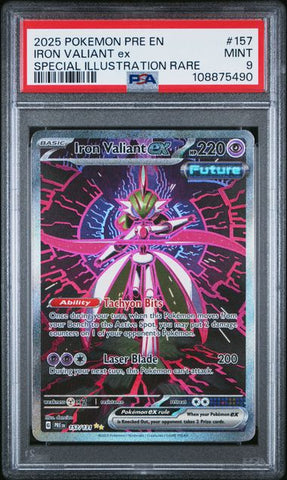 IRON VALIANT ex SPECIAL ILLUSTRATION RARE 2025 POKEMON PRE EN-PRISMATIC EVOLUTIONS PSA MINT 9 POKEMON Single