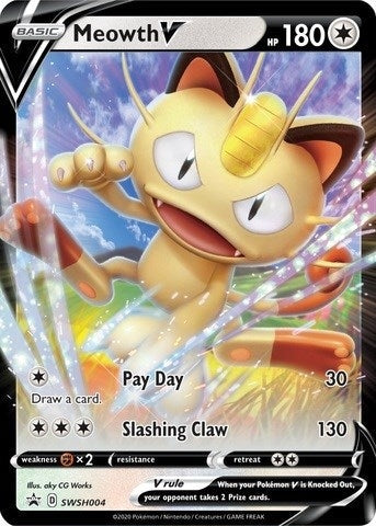 Meowth V - SWSH004 (SWSH004) (SWSH: Sword & Shield Promo Cards) (SWSD) Pokemon