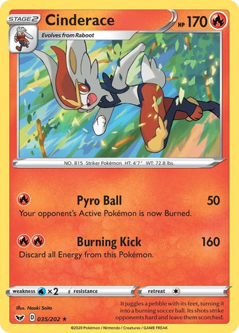 Image for Cinderace (035) (035/202) (SWSH01: Sword & Shield Base Set) - Pokemon