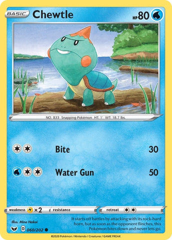 Image for Chewtle (060/202) (SWSH01: Sword & Shield Base Set) - Pokemon