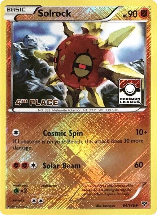 Image for Solrock - 64/146 (Pokemon League) [4th Place] (064/146) (League & Championship Cards) (PR) - Pokemon