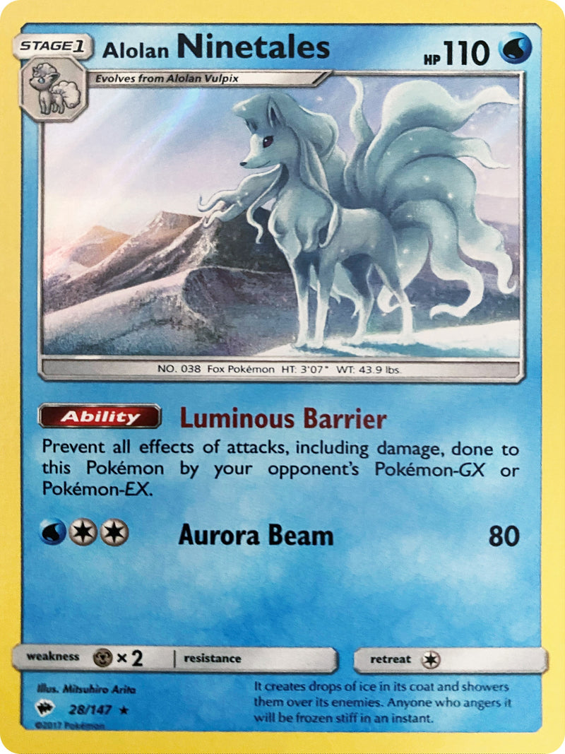 Image for Alolan Ninetales - 28/147 (Water Web Holo) (028/147) (Miscellaneous Cards & Products) (MCAP) - Pokemon