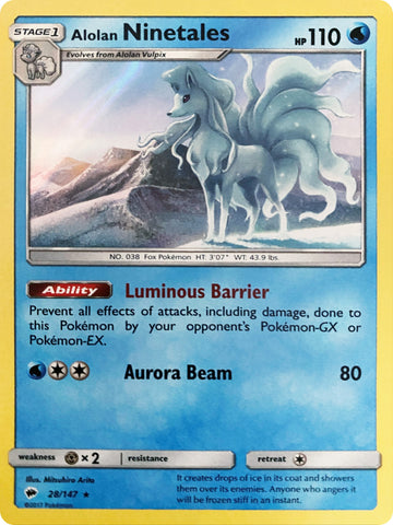 Image for Alolan Ninetales - 28/147 (Water Web Holo) (028/147) (Miscellaneous Cards & Products) (MCAP) - Pokemon