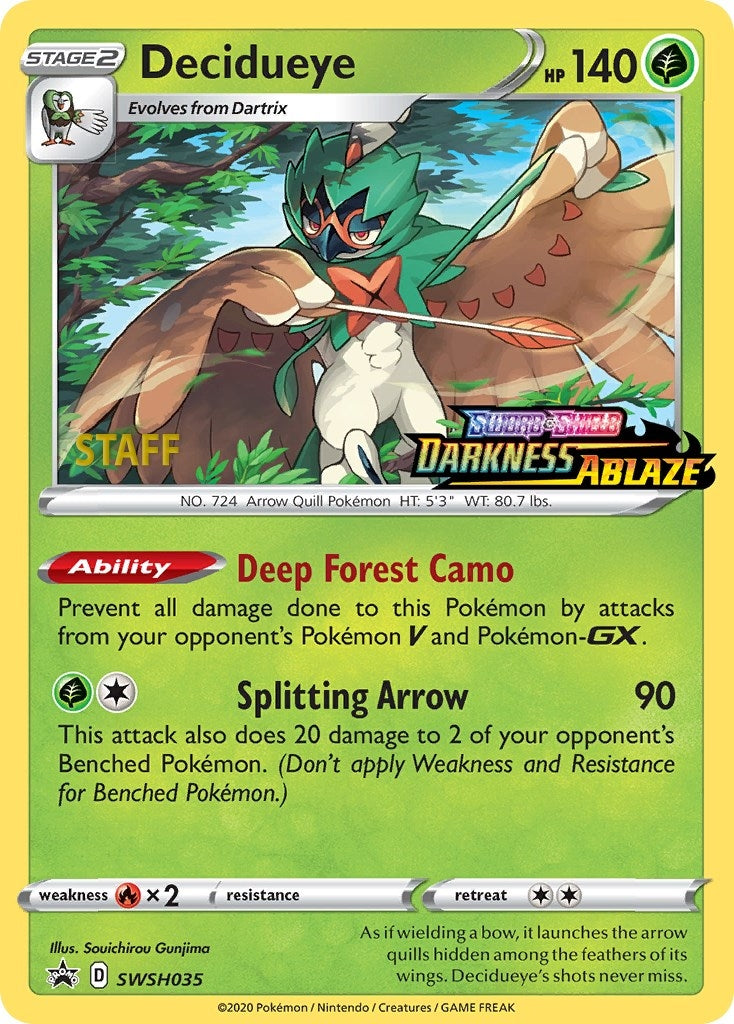 Image for Decidueye - SWSH035 (Prerelease) [Staff] (SWSH035) (SWSH: Sword & Shield Promo Cards) (SWSD) - Pokemon