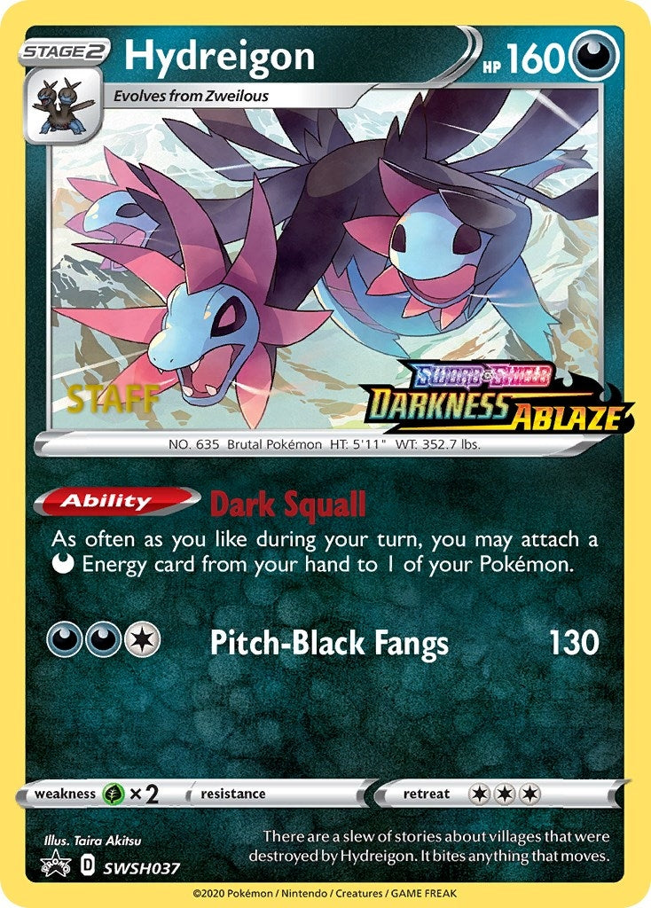 Image for Hydreigon - SWSH037 (Prerelease) [Staff] (SWSH037) (SWSH: Sword & Shield Promo Cards) (SWSD) - Pokemon