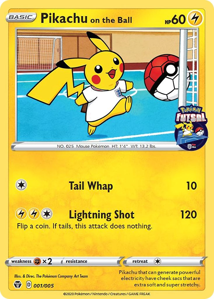 Image for Pikachu on the Ball - 001/005 (Pokemon Futsal) (001/005) (Miscellaneous Cards & Products) (MCAP) - Pokemon